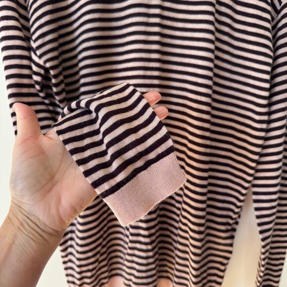 NWT Reiss Cedric Wool Striped Roll Neck Turtleneck Jumoer Dusty Pink Bordeaux S - Picture 6 of 10